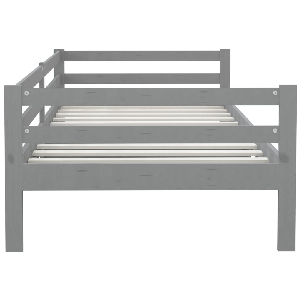 vidaXL Sofá cama sin colchón madera maciza de pino gris 90x200 cm