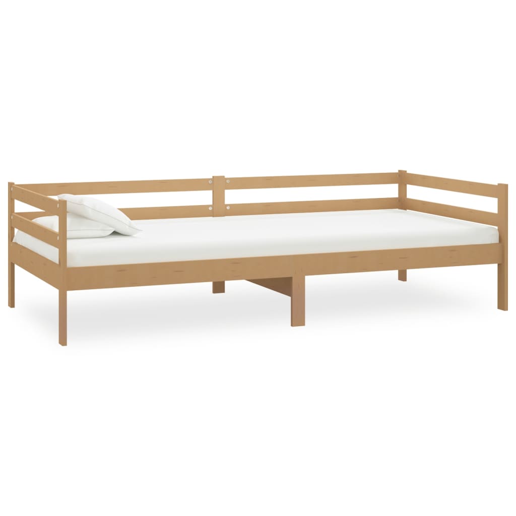 vidaXL Sofá cama sin colchón madera maciza pino marrón miel 90x200 cm