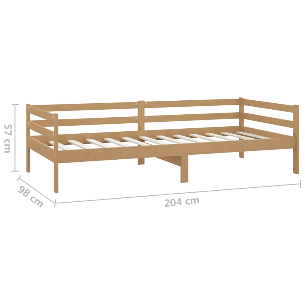 vidaXL Sofá cama sin colchón madera maciza pino marrón miel 90x200 cm