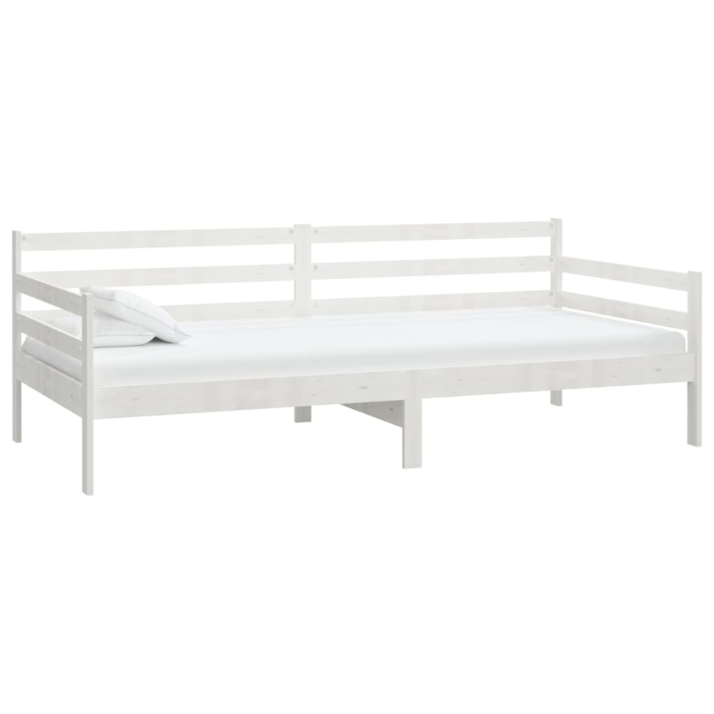 vidaXL Sofá cama sin colchón madera maciza de pino blanco 90x200 cm