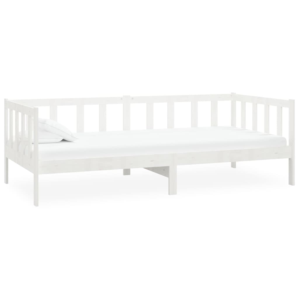 vidaXL Sofá cama sin colchón madera maciza de pino blanco 90x200 cm