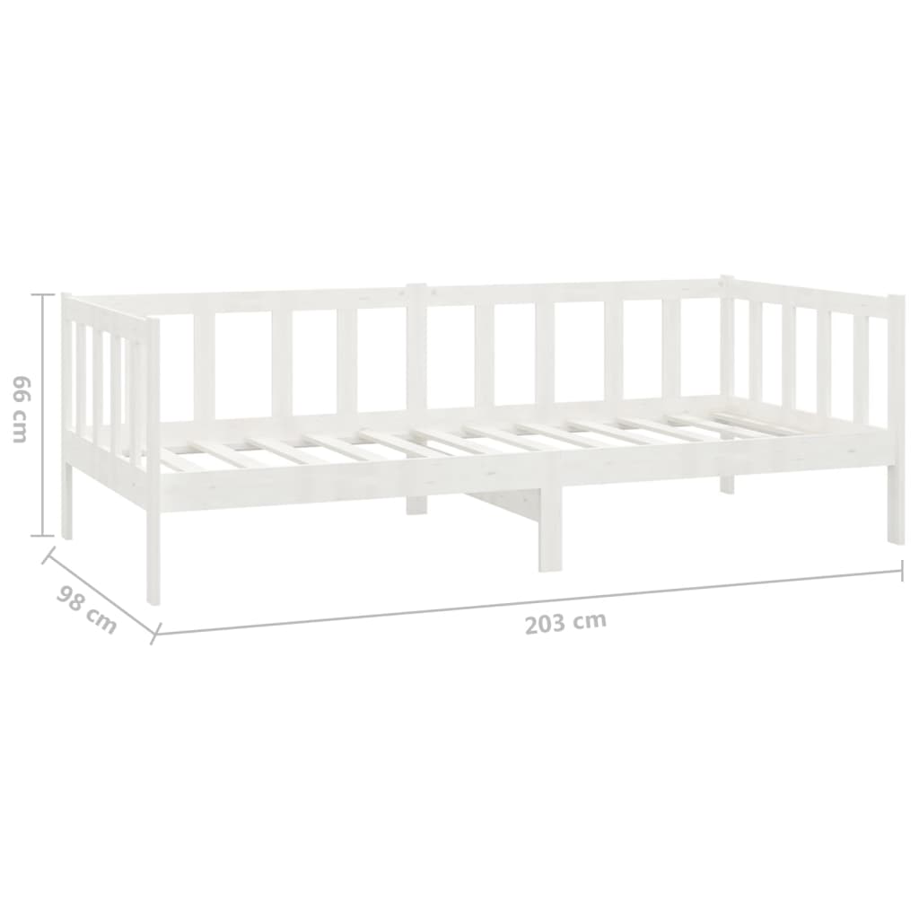 vidaXL Sofá cama sin colchón madera maciza de pino blanco 90x200 cm