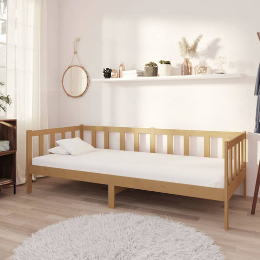 vidaXL Sofá cama sin colchón madera maciza pino marrón miel 90x200 cm