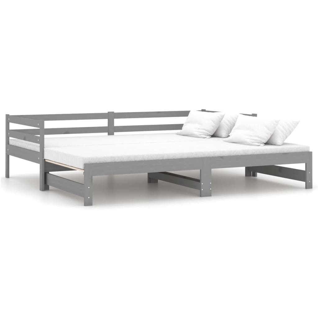 vidaXL Sofá cama extraíble sin colchón gris 2x(90x200) cm