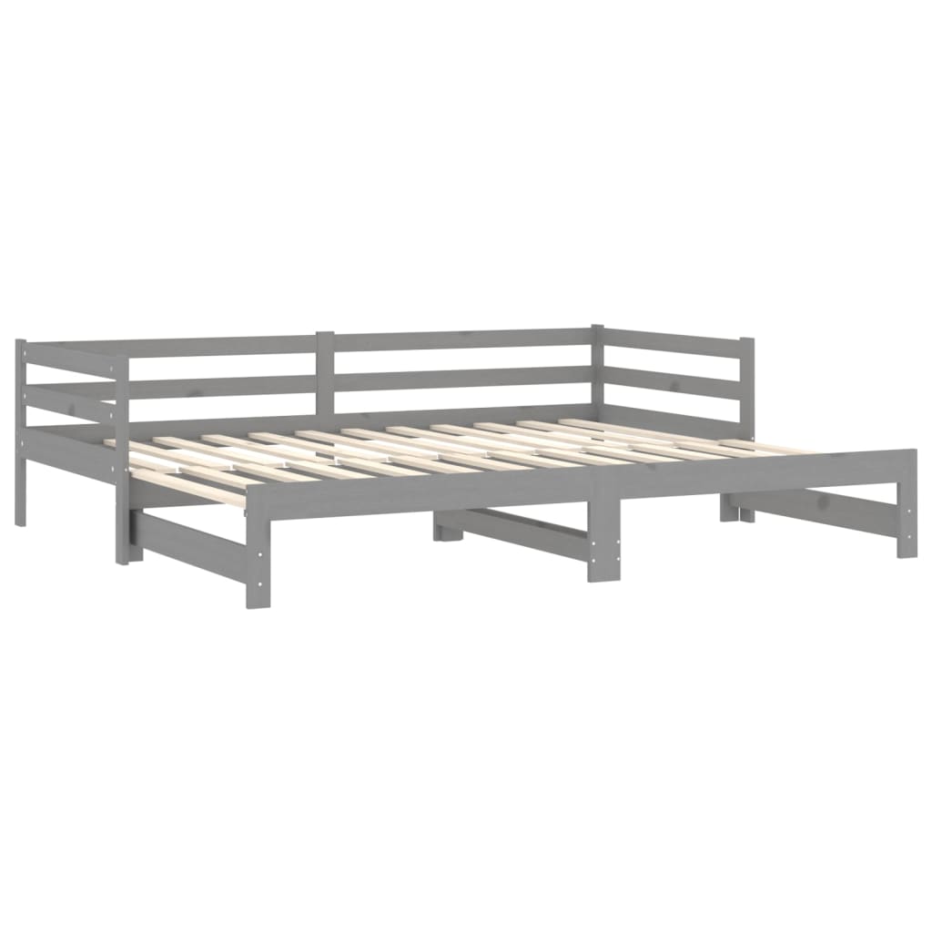 vidaXL Sofá cama extraíble sin colchón gris 2x(90x200) cm