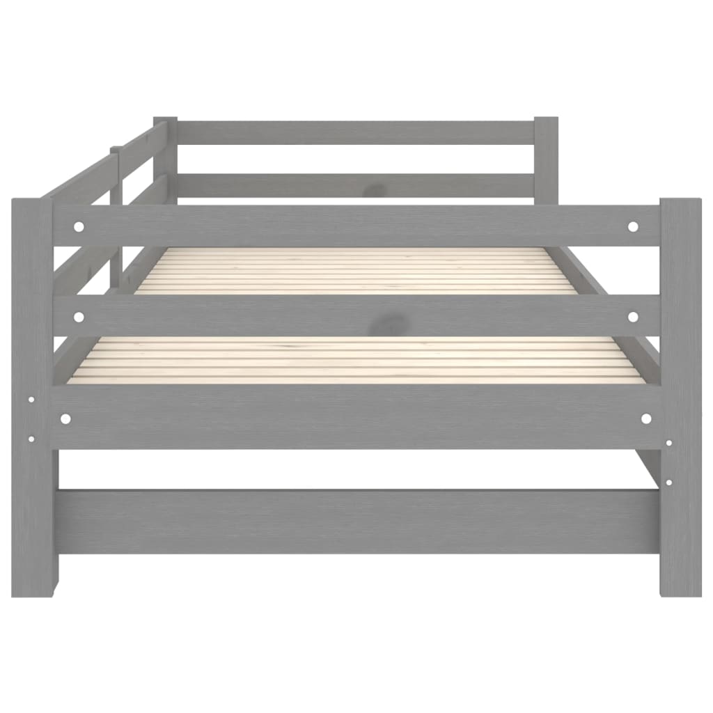 vidaXL Sofá cama extraíble sin colchón gris 2x(90x200) cm