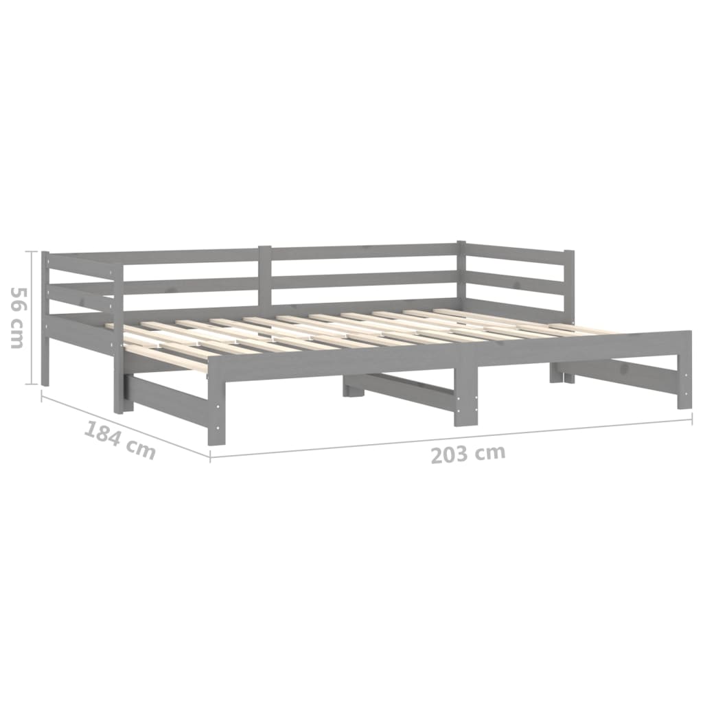 vidaXL Sofá cama extraíble sin colchón gris 2x(90x200) cm