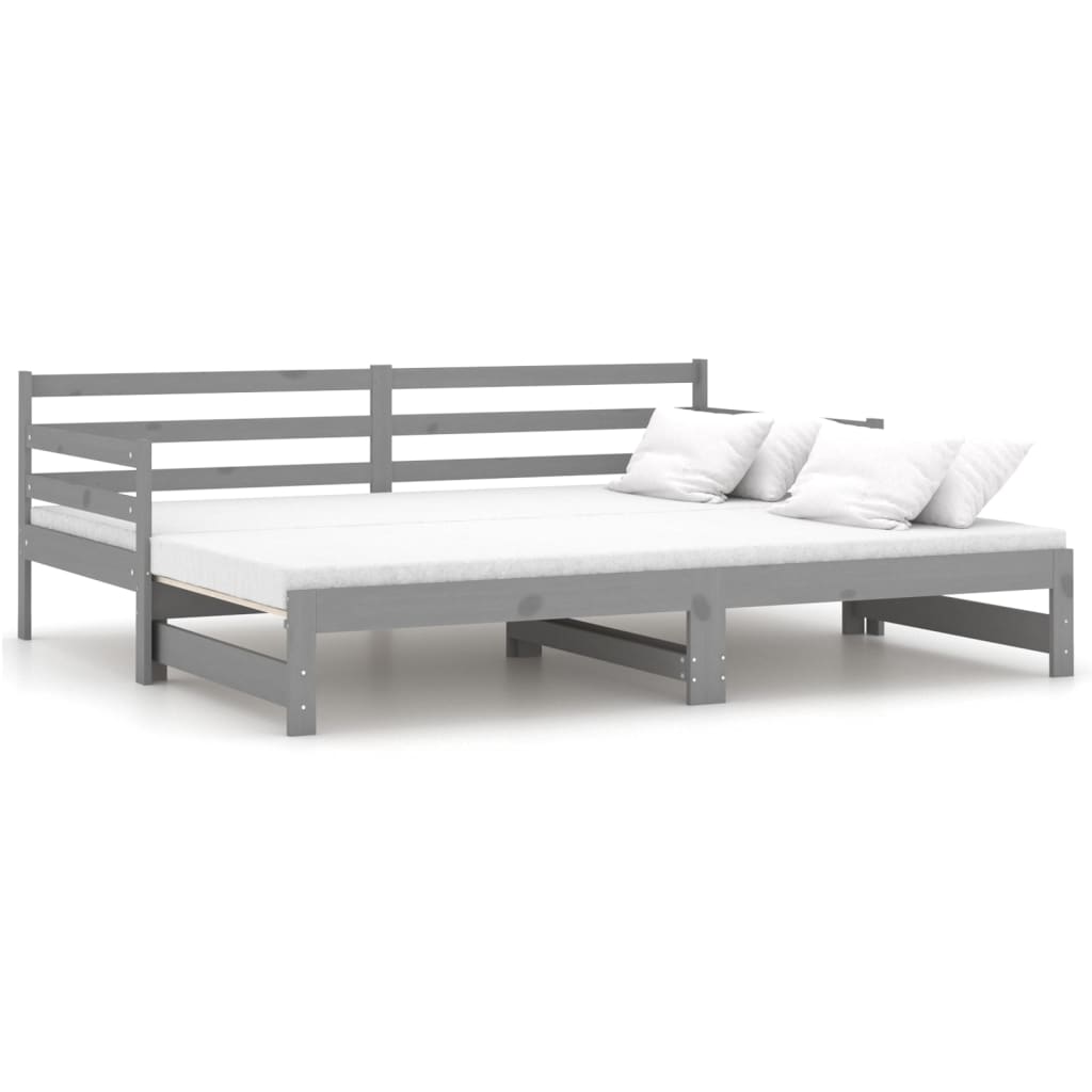 vidaXL Sofá cama extraíble sin colchón gris 2x(90x200) cm