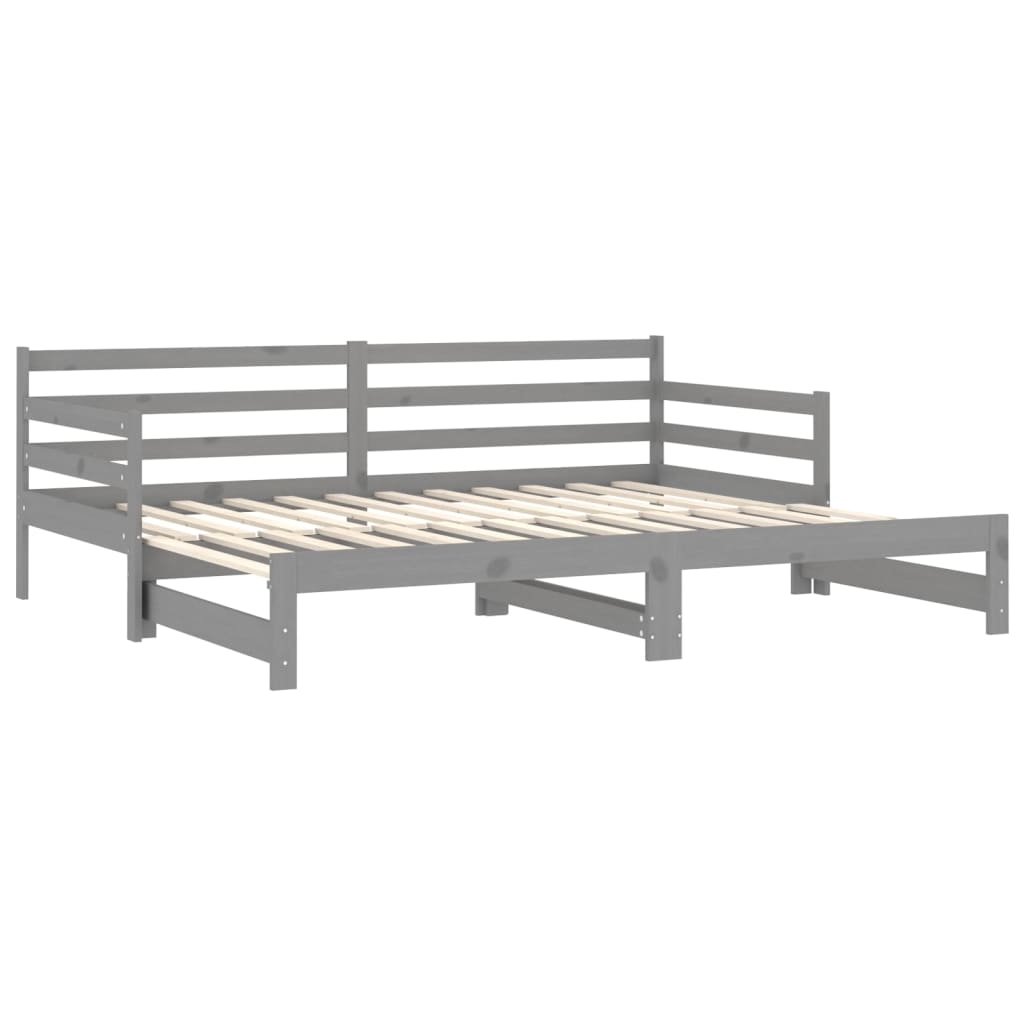 vidaXL Sofá cama extraíble sin colchón gris 2x(90x200) cm