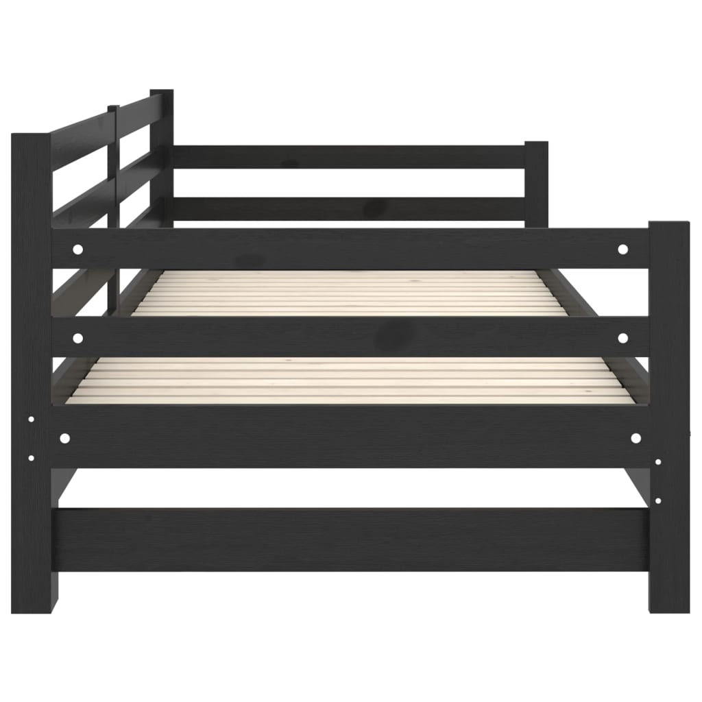 vidaXL Sofá cama extraíble sin colchón negro 2x(90x200) cm