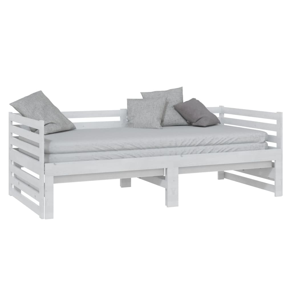 vidaXL Sofá cama extraíble sin colchón blanco 2x(90x200) cm