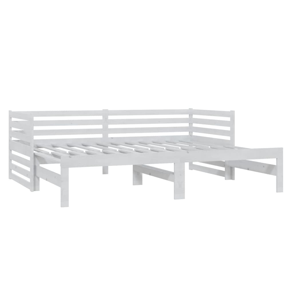 vidaXL Sofá cama extraíble sin colchón blanco 2x(90x200) cm