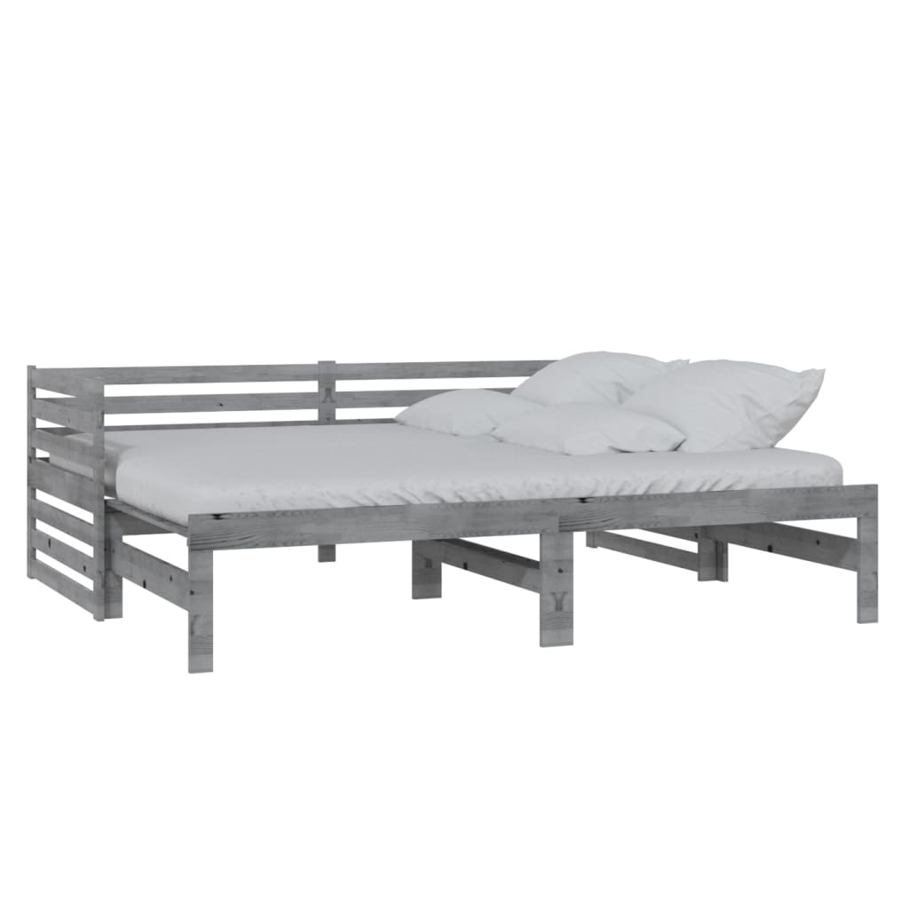 vidaXL Sofá cama extraíble sin colchón gris 2x(90x200) cm