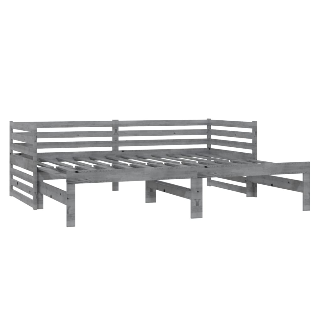 vidaXL Sofá cama extraíble sin colchón gris 2x(90x200) cm