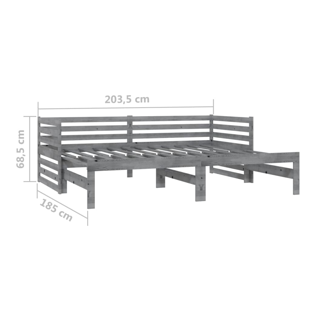 vidaXL Sofá cama extraíble sin colchón gris 2x(90x200) cm