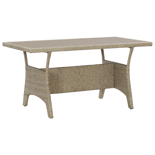 vidaXL Mesa de jardín de ratán sintético gris 120x70x66 cm