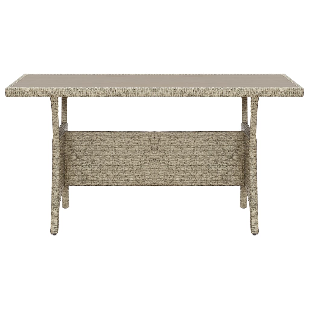 vidaXL Mesa de jardín de ratán sintético gris 120x70x66 cm