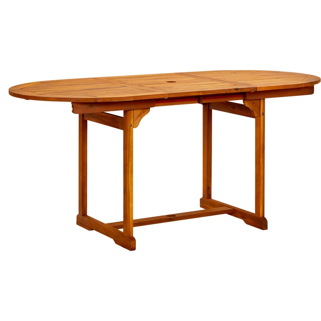 vidaXL Mesa de comedor jardín madera maciza acacia (120-170)x80x75 cm