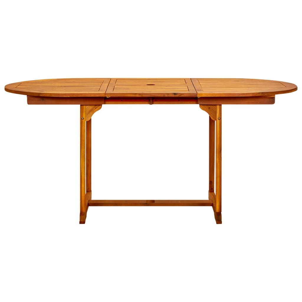 vidaXL Mesa de comedor jardín madera maciza acacia (120-170)x80x75 cm