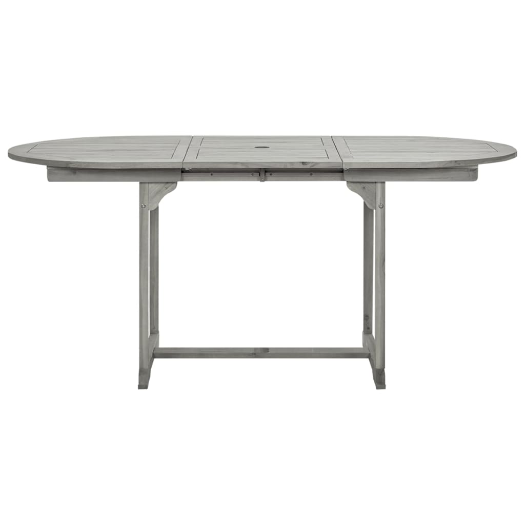 vidaXL Mesa de comedor jardín madera maciza acacia (120-170)x80x75 cm