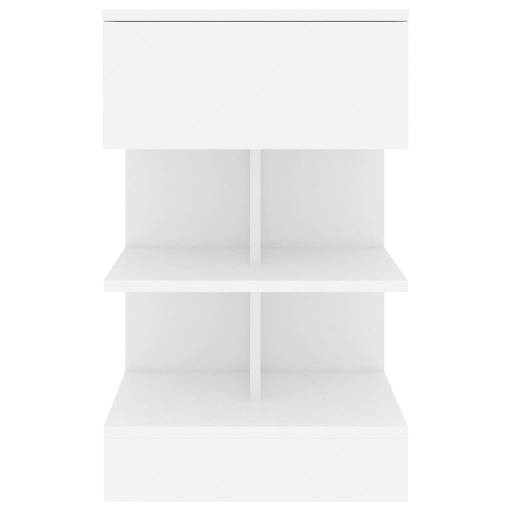 vidaXL Mesitas de noche 2 uds madera contrachapada blanco 40x35x65 cm