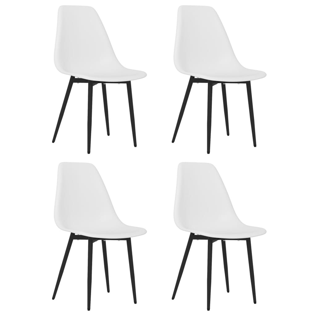 vidaXL Sillas de comedor 4 unidades blancas PP