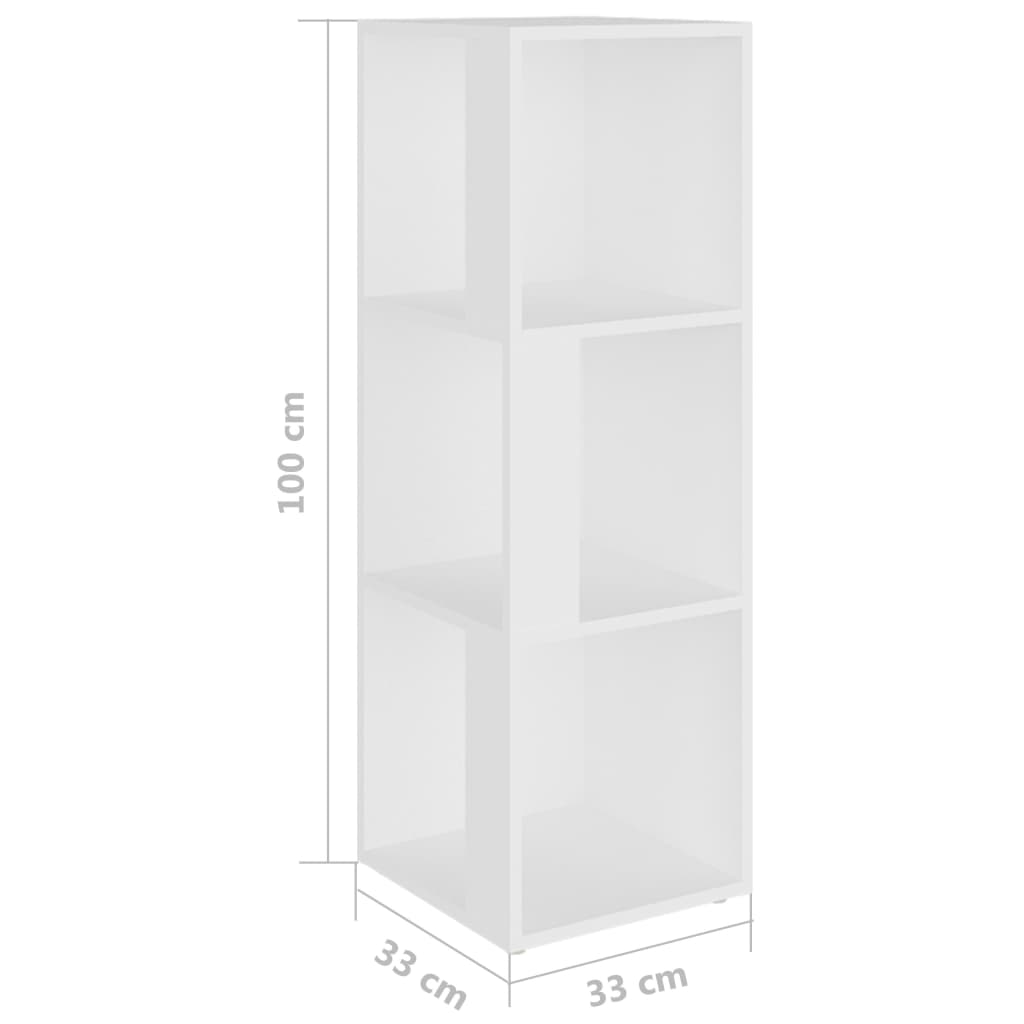 vidaXL Mueble de esquina madera contrachapada blanco 33x33x100 cm