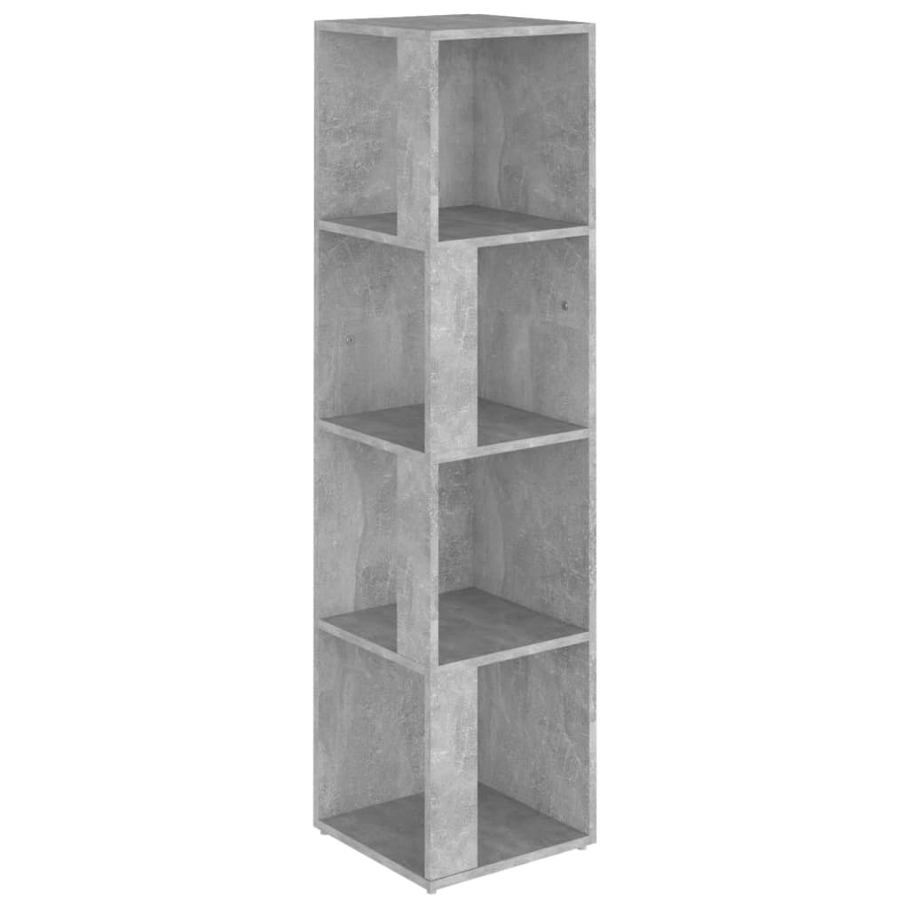 vidaXL Mueble de esquina madera ingeniería gris hormigón 33x33x132 cm