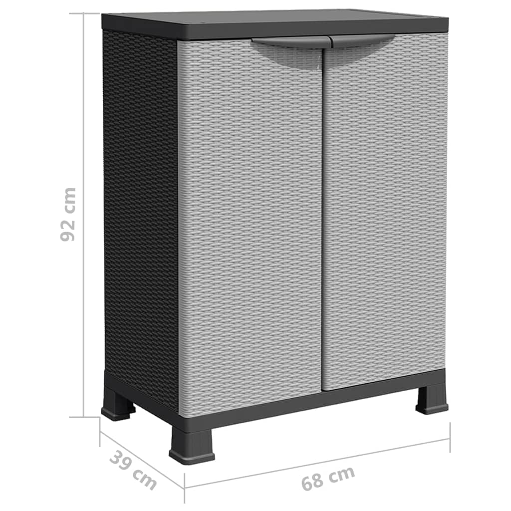 vidaXL Armario de plástico diseño de ratán 68x39x92 cm