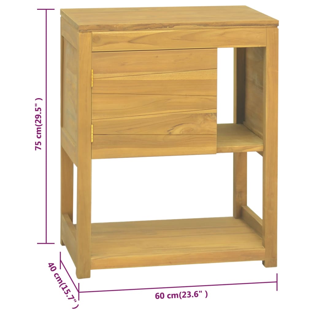 vidaXL Mueble de baño madera maciza de teca 60x40x75 cm