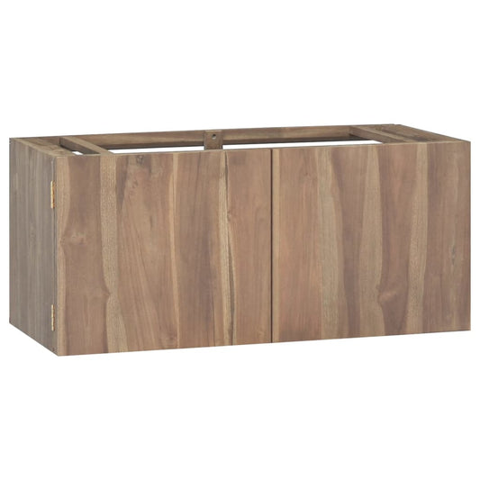 vidaXL Armario de baño de pared madera maciza de teca 90x39x40 cm