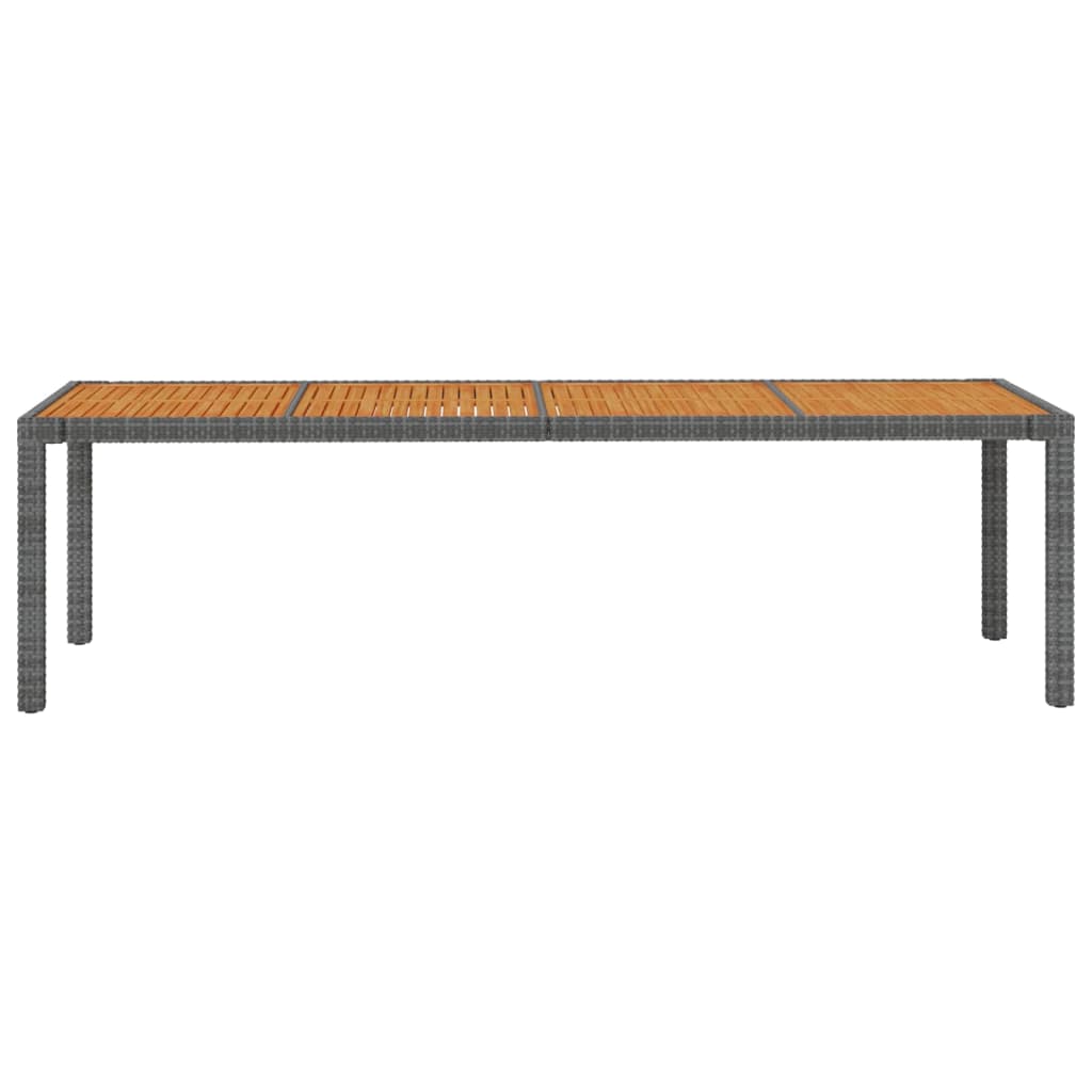 vidaXL Mesa de jardín ratán sintético gris 250x100x75 cm