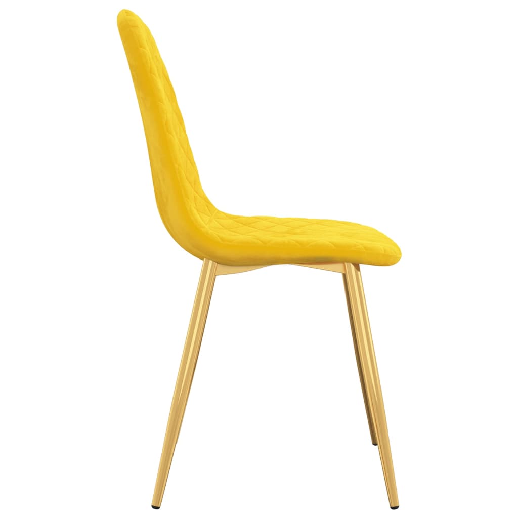 vidaXL Sillas de comedor 6 uds terciopelo amarillo mostaza