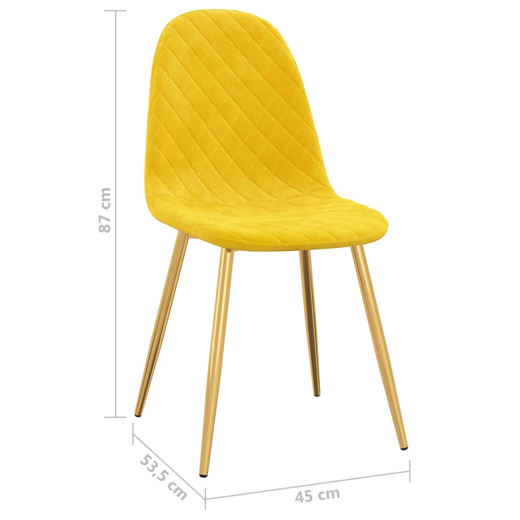 vidaXL Sillas de comedor 6 uds terciopelo amarillo mostaza