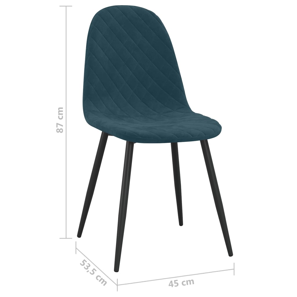 vidaXL Sillas de comedor 6 unidades terciopelo azul