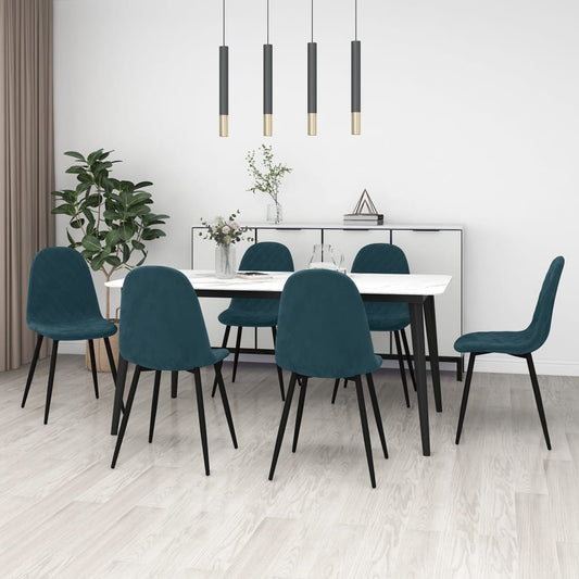 vidaXL Sillas de comedor 6 unidades terciopelo azul