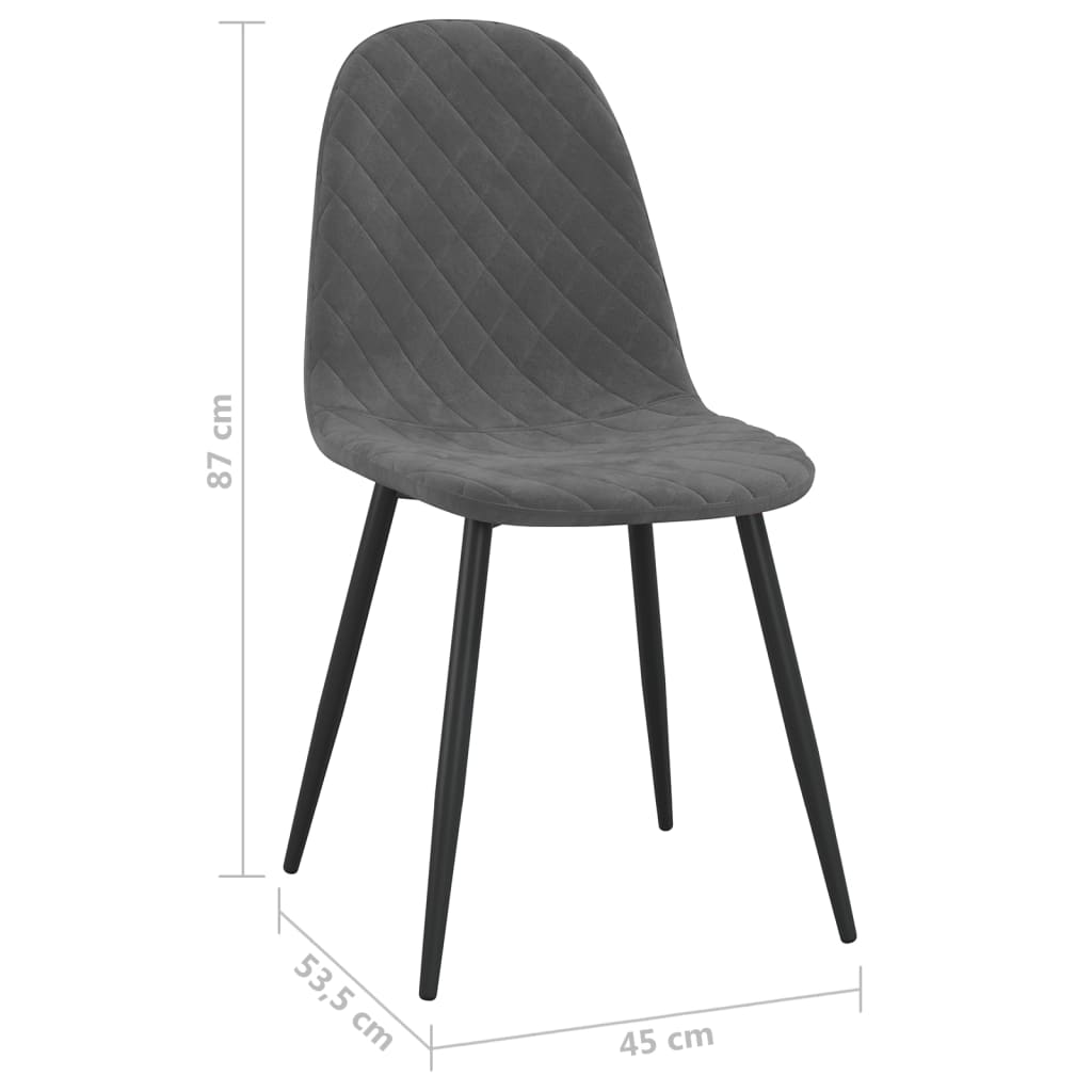 vidaXL Sillas de comedor 6 unidades terciopelo gris oscuro