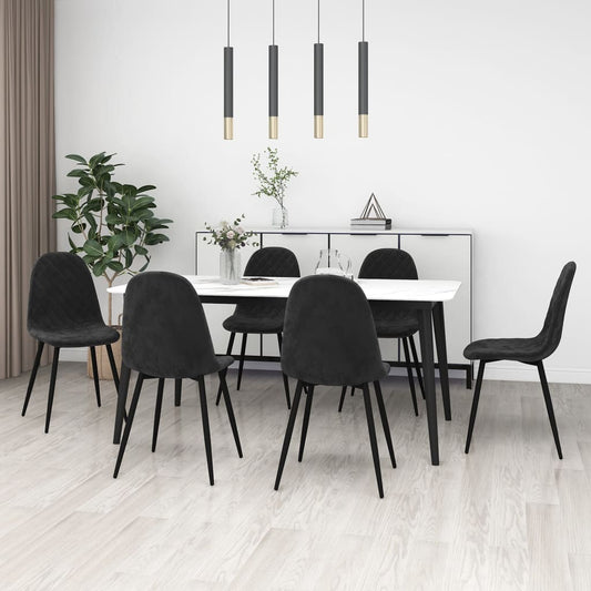 vidaXL Silla de comedor 6 unidades terciopelo negro