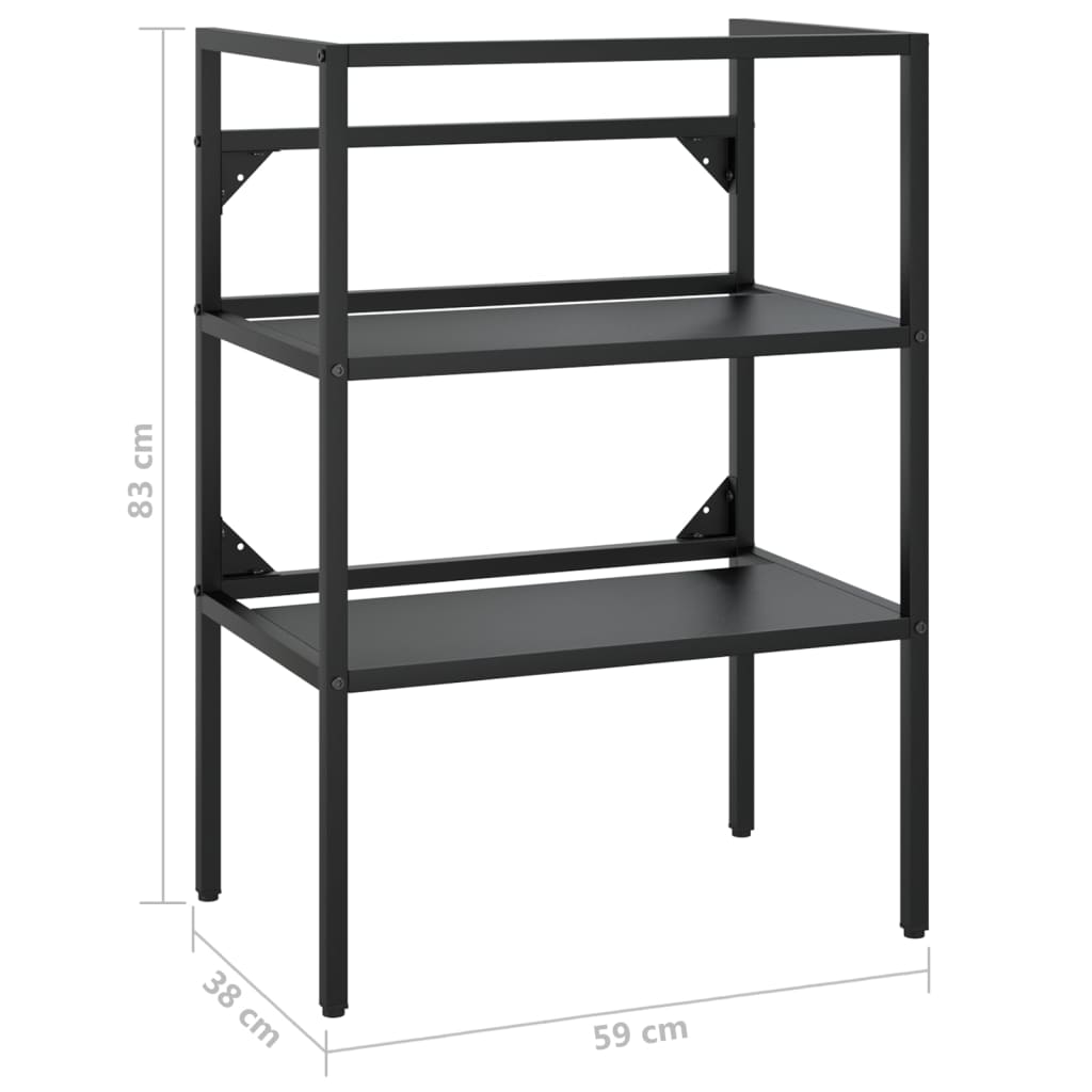 vidaXL Estructura de lavabo de hierro negro 59x38x83 cm