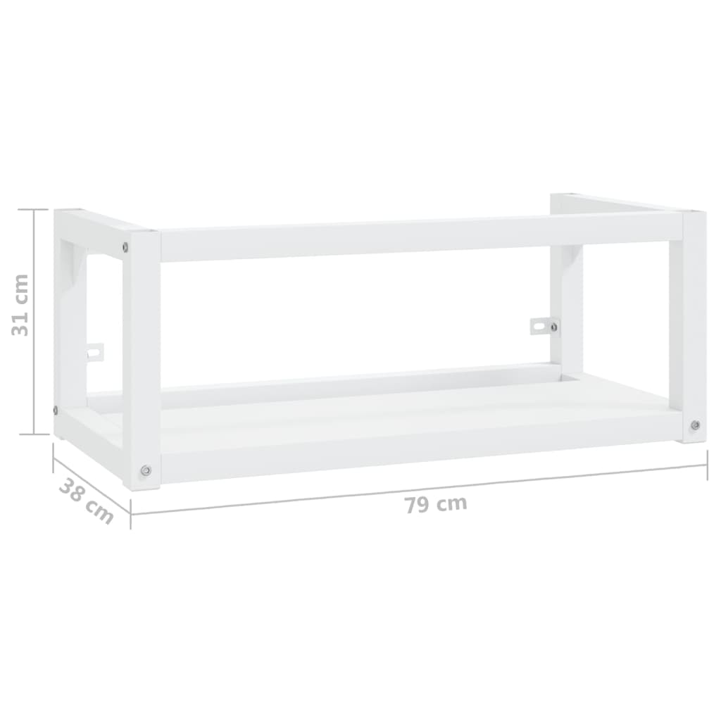 vidaXL Estructura de lavabo suspendido hierro blanco 79x38x31 cm