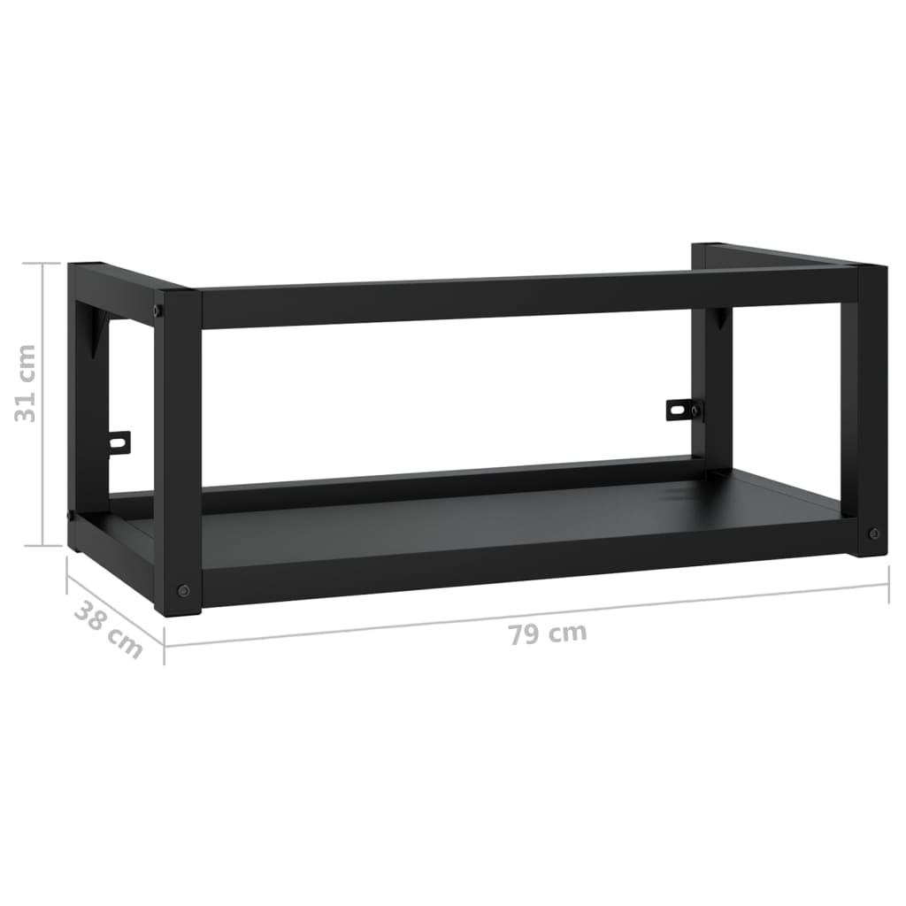 vidaXL Estructura de lavabo suspendido hierro negro 79x38x31 cm