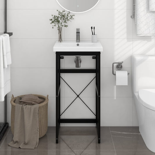 vidaXL Estructura de lavabo de hierro negro 40x38x83 cm