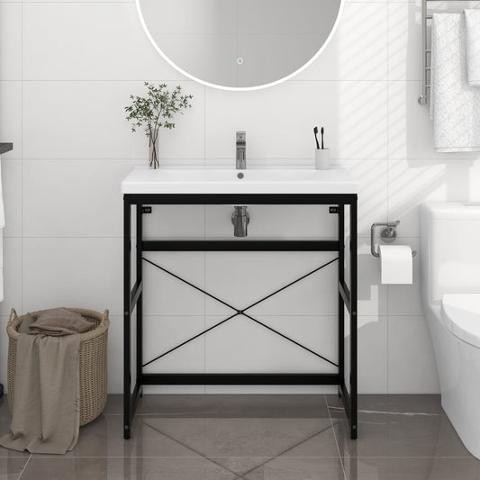 vidaXL Estructura de lavabo de hierro negro 79x38x83 cm