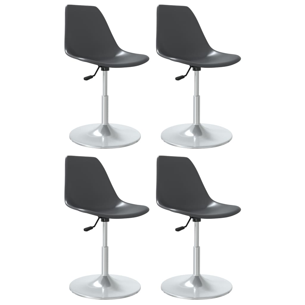 vidaXL Sillas de comedor giratorias 4 unidades PP gris