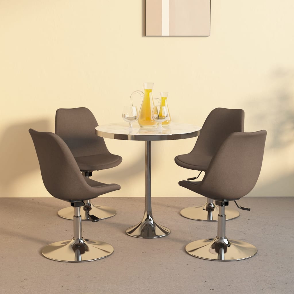 vidaXL Sillas de comedor giratorias 4 unidades tela taupe