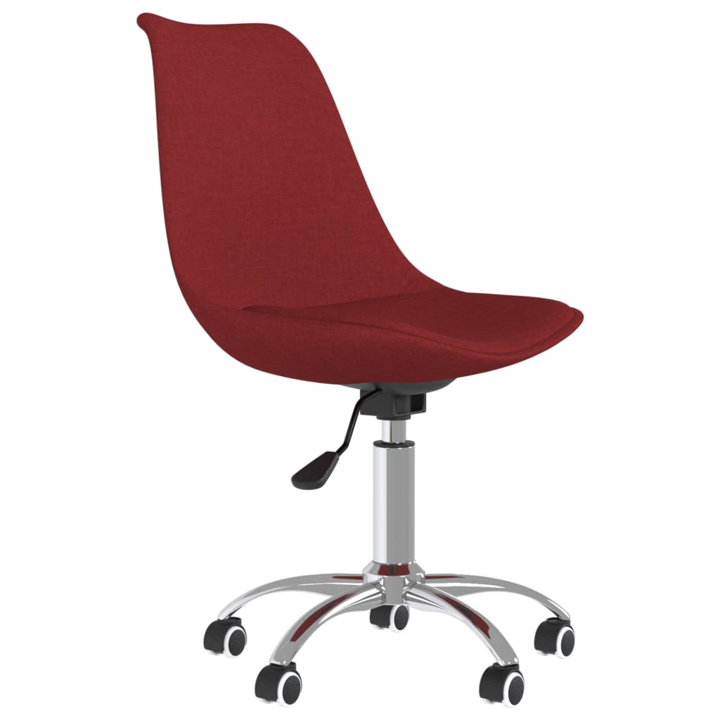 vidaXL Sillas de comedor giratorias 2 unidades tela rojo tinto