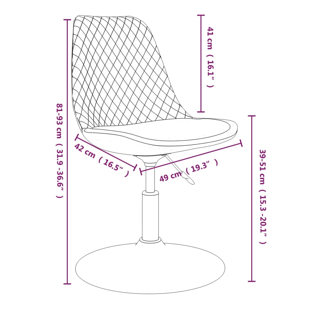 vidaXL Sillas de comedor giratorias 4 unidades terciopelo color crema