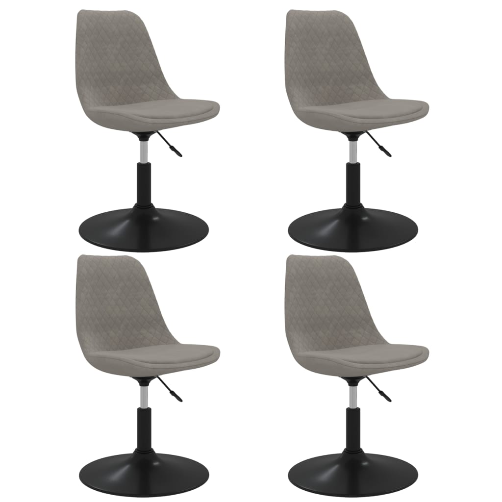 vidaXL Sillas de comedor giratorias 4 unidades terciopelo gris claro