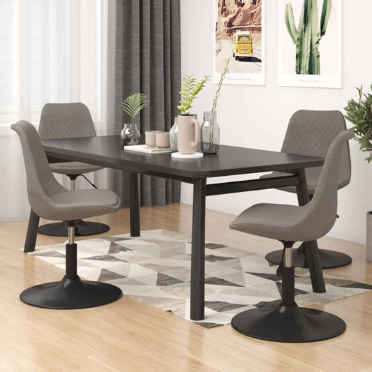 vidaXL Sillas de comedor giratorias 4 unidades terciopelo gris claro