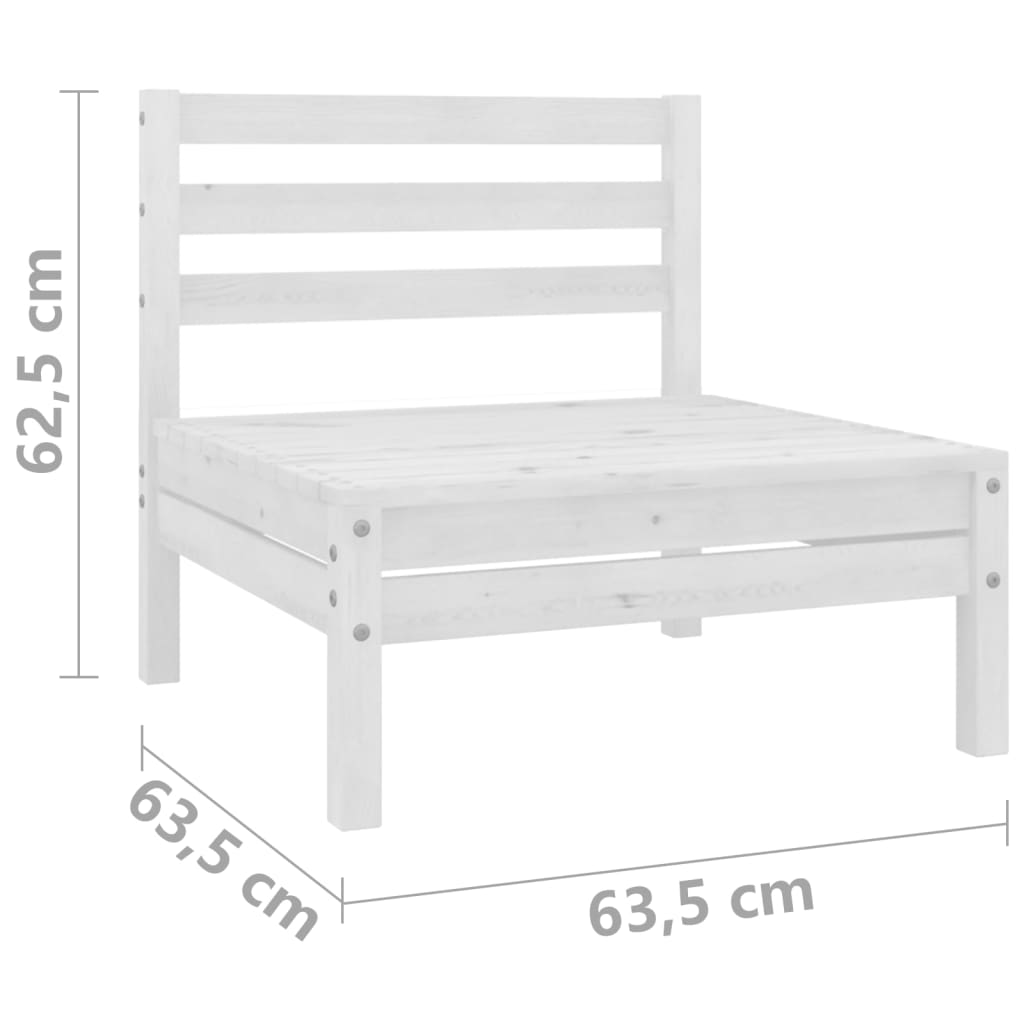 vidaXL Sofá de jardín 2 plazas blanco madera maciza pino